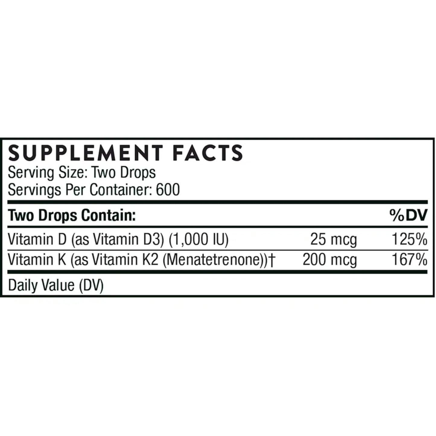 Vitamin D/K2 Liquid - Thorne